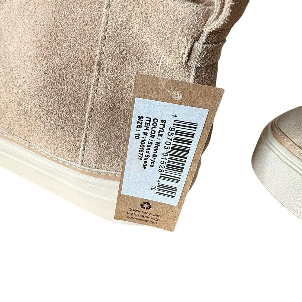 New Toms Womens Bryce Sand Beige Suede Slip On Shooties Shoes 10 High Top